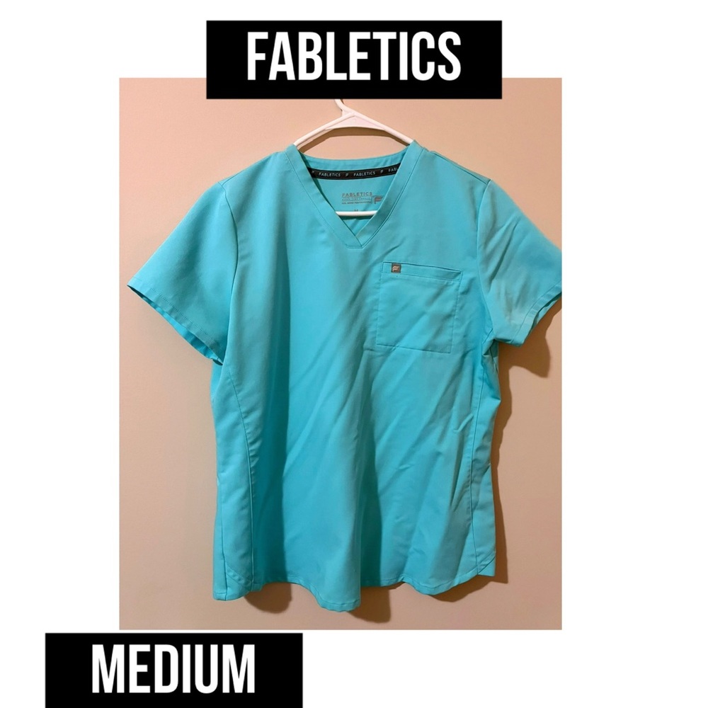 Fabletics Aqua Blue Scrub Top